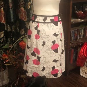 Cato Linen Floral mid-length skirt